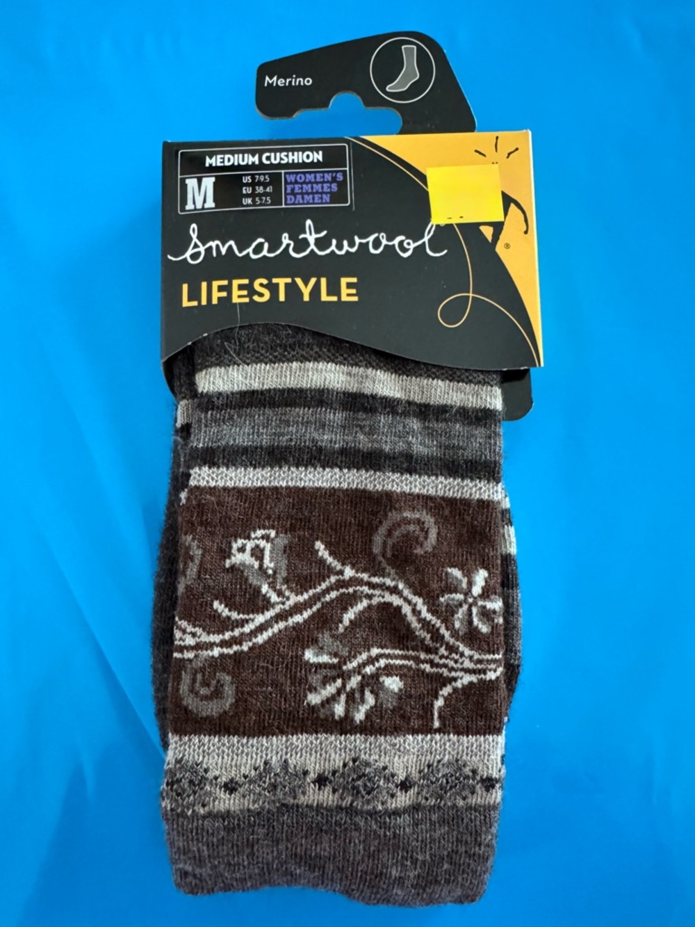 🏔️NWT Smartwool Lifestyle Women’s Merino Wool Socks in Brown and Gray